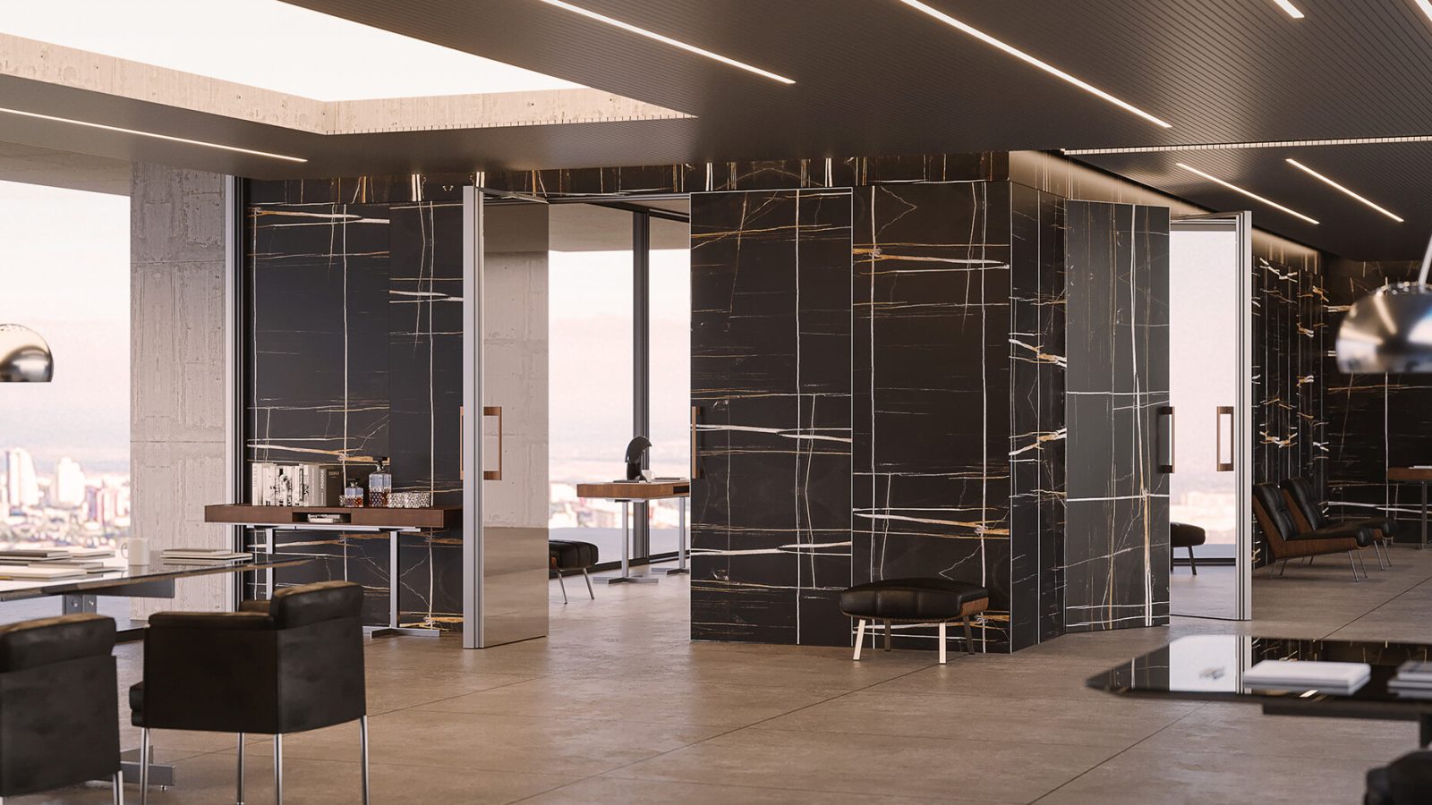 Two faces, two atmospheres: designing the door as a CMF transition element
